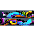 Two horizontal graffiti banners vector image