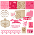 Scrapbook Love Set of design elements vector image