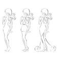 Silhouette of a beautiful woman in fine lines Silhouette of a beautiful woman in fine lines vector image