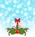 Christmas gift box with holiday decoration Christmas gift box with holiday decoration vector image
