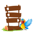 A parrot beside a signboard vector image