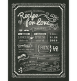Recipe chalkboard Wedding Invitation background vector image