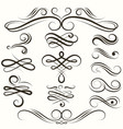 Vintage flourish swirls collection vector image