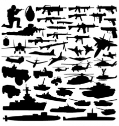 Military objects vector image