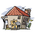 Thieves break into house vector image