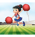 A pretty and energetic cheerdancer vector image