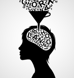 Quick learning silhouette vector image