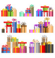 Gift boxes pack composition event greeting object Gift boxes pack composition event greeting object vector image