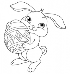 Easter bunny coloring page vector image