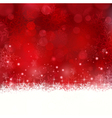 Red Christmas background with snowflakes and stars vector image
