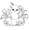 Happy Easter chick coloring page vector image