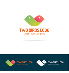 Two birds logo set flat modern color style Two birds logo set flat modern color style vector image
