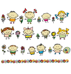 Cute cartoon kids vector image