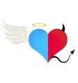 Angel-devil heart vector image