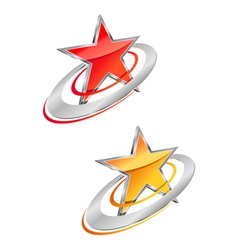 Glossy star symbols vector image
