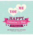 Valentines Invitation card design template ribbon Valentines Invitation card design template ribbon vector image