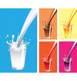 Glass milk juices vector image