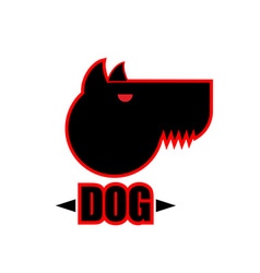 Logo of angry dog with strong collar Aggressive vector image