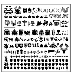 Silhouettes of heraldic design vector image