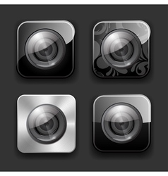 Camera apps icon set vector image