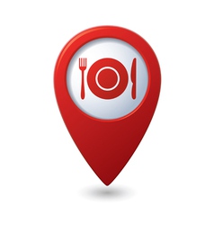 Map pointer with restaurant icon vector image