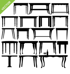 Table silhouettes vector image
