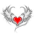 Red heart of an angel vector image