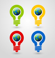 Light bulb earth icons vector image