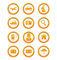 Travel and transportation web buttons set vector image
