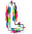 Colorful Font Letter L vector image