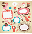 Set of frames and decor elements vector image