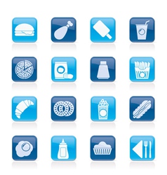 Fast food and drink icons vector image