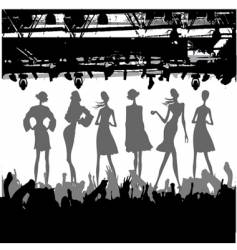 Fashion podium silhouette vector image
