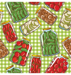 Seamless pattern with homemade pickles vector image