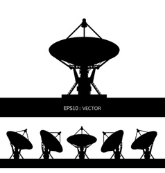 Silhouette satellite dish vector image