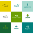 Set of natural and organic products logo templates vector image