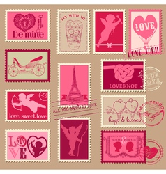 Valentines Day Stamps vector image