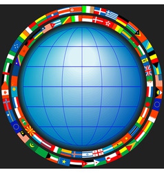 Globe flags vector image