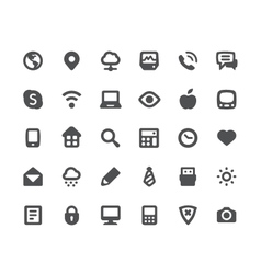 Media communication icons set vector image