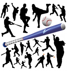 Collection of baseball vector image