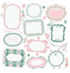 Set of romantic frames vector image