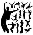 Dancing people set vector image