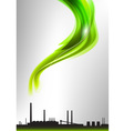 Factory white curve green vector image