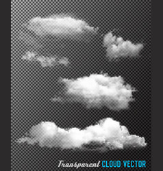 Transparent set of cloud vector image