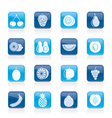 Different kind of fruit and icons vector image