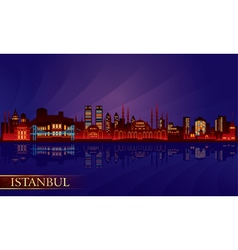 Istanbul city night skyline vector image