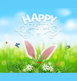 Rabbit ears sticking out of the grass vector image