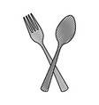 Kitchen fork and spoon isolated icon vector image