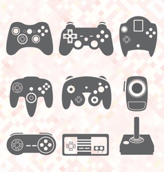 Video Game Controller Silhouettes vector image