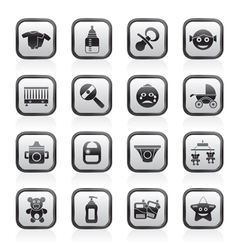Children and toys icons vector image